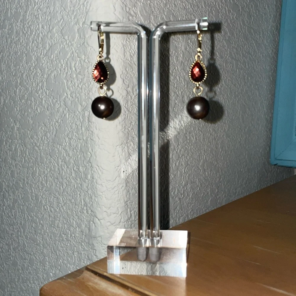 Napier Pearl Drop Earrings - Picture 3 of 6